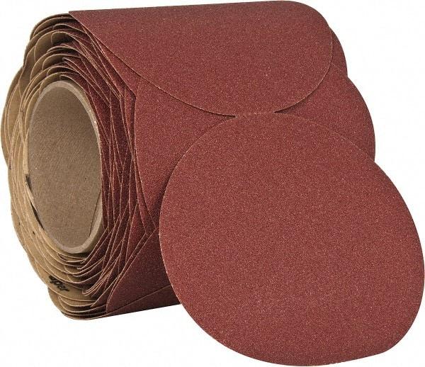 3M - 5" Diam, 80 Grit Ceramic Adhesive PSA Disc - Medium Grade, Red, E Weighted Backing, Flexible, Use with Random Orbital Sanders - Makers Industrial Supply