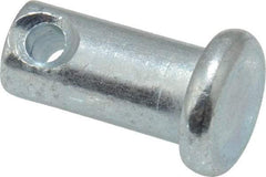 Made in USA - 1/4" Pin Diam, 1/2" OAL, Standard Clevis Pin - 3/32" Hole, 13/32" Usable Length, Zinc-Plated Steel - Makers Industrial Supply