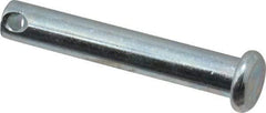 Made in USA - 1/4" Pin Diam, 1-1/2" OAL, Standard Clevis Pin - 3/32" Hole, 1-13/32" Usable Length, Zinc-Plated Steel - Makers Industrial Supply