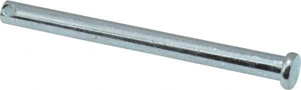 Made in USA - 1/4" Pin Diam, 3" OAL, Standard Clevis Pin - 3/32" Hole, 2-29/32" Usable Length, Zinc-Plated Steel - Makers Industrial Supply