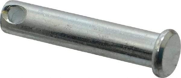 Made in USA - 5/16" Pin Diam, 1-1/2" OAL, Standard Clevis Pin - 9/64" Hole, 1-23/64" Usable Length, Zinc-Plated Steel - Makers Industrial Supply