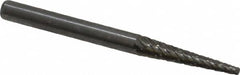 Atrax - 1/8" Cut Diam, 1/8" Shank Diam, Cone Head Single Cut Burr - Carbide, Point End, 5/8" LOC, 1-1/2" OAL - Makers Industrial Supply