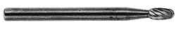 M.A. Ford - 1/8" Cut Diam, 1/8" Shank Diam, Oval Head Single Cut Burr - Carbide, Radius End, 7/32" LOC, 1-1/2" OAL - Makers Industrial Supply