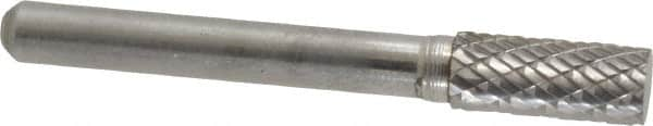 Atrax - 5/16" Cut Diam, 1/4" Shank Diam, Cylinder Head Double Cut Burr - Carbide, Flat End, 3/4" LOC, 2-1/2" OAL - Makers Industrial Supply