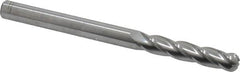 Atrax - 5/16" Diam, 1-5/8" LOC, 4 Flute Solid Carbide Ball End Mill - Uncoated, Single End, 4" OAL, 5/16" Shank Diam - Makers Industrial Supply