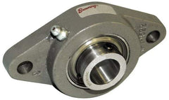 Browning - 1/2" ID, 3-7/8" OAL x 2-1/8" OAH 2-Bolt Flange - 1,444 Lb Static Cap, 2,611 Lb Dyn Cap, 3" Btw Mnt Hole Ctrs, Cast Iron - Makers Industrial Supply