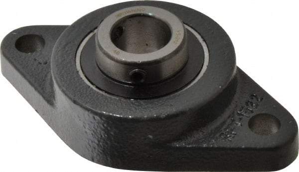 Browning - 3/4" ID, 4-13/32" OAL x 2-1/2" OAH 2-Bolt Flange - 1,444 Lb Static Cap, 2,611 Lb Dyn Cap, 3-17/32" Btw Mnt Hole Ctrs, Cast Iron - Makers Industrial Supply