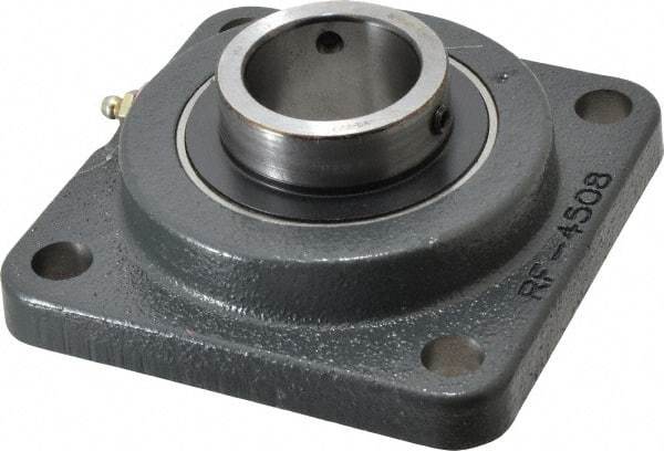 Browning - 1-11/16" ID, 5-3/8" OAL x 5-3/8" OAH 4-Bolt Flange - 5,139 Lb Static Cap, 7,901 Lb Dyn Cap, 4-1/8" Btw Mnt Hole Ctrs, Cast Iron - Makers Industrial Supply