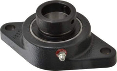 Browning - 1-1/4" ID, 5-9/16" OAL x 3-1/8" OAH 2-Bolt Flange - 2,567 Lb Static Cap, 4,381 Lb Dyn Cap, 4-19/32" Btw Mnt Hole Ctrs, Cast Iron - Makers Industrial Supply