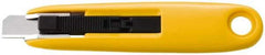 Olfa - Retractable Utility Knife - 1-15/16" Blade, Yellow & Silver Plastic Handle, 1 Blade Included - Makers Industrial Supply