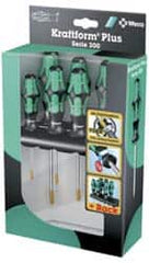 Wera - 6 Piece Torx Screwdriver Set - Bit Sizes: Torx T10, T15, T20, T25, T30 & T40 - Makers Industrial Supply