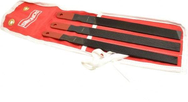 Simonds File - 3 Piece American Pattern File Set - 8", 10" Long, Bastard Coarseness, Paddle Handle, Set Includes Mill - Makers Industrial Supply