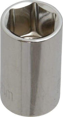 Paramount - 3/8" Drive, Standard Hand Socket - 6 Points, 1-3/16" OAL, Steel, Chrome Finish - Makers Industrial Supply