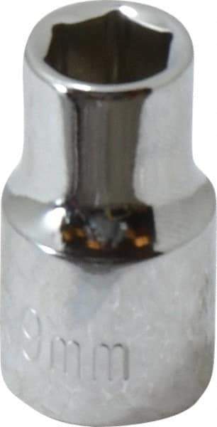 Paramount - 3/8" Drive, Standard Hand Socket - 6 Points, 1-3/16" OAL, Steel, Chrome Finish - Makers Industrial Supply