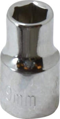 Paramount - 3/8" Drive, Standard Hand Socket - 6 Points, 1-3/16" OAL, Steel, Chrome Finish - Makers Industrial Supply