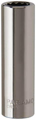 Paramount - 3/8", 1/4" Drive, Deep Hand Socket - 12 Points, 1-15/16" OAL, Steel, Chrome Finish - Makers Industrial Supply