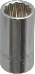 Paramount - 11/32", 1/4" Drive, Standard Hand Socket - 12 Points, 15/16" OAL, Steel, Chrome Finish - Makers Industrial Supply