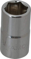 Paramount - 1/2" Drive, Standard Hand Socket - 6 Points, 1-1/2" OAL, Steel, Chrome Finish - Makers Industrial Supply