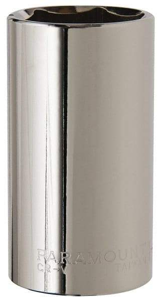 Paramount - 1-1/4", 1/2" Drive, Deep Hand Socket - 6 Points, 3-1/4" OAL, Steel, Chrome Finish - Makers Industrial Supply