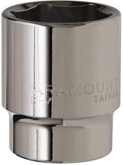 Paramount - 1/2" Drive, Standard Hand Socket - 6 Points, 1-1/2" OAL, Steel, Chrome Finish - Makers Industrial Supply