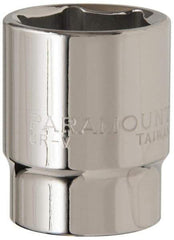 Paramount - 1/2" Drive, Standard Hand Socket - 6 Points, 1-1/2" OAL, Steel, Chrome Finish - Makers Industrial Supply