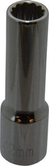 Paramount - 1/2" Drive, Deep Hand Socket - 12 Points, 3-9/32" OAL, Steel, Chrome Finish - Makers Industrial Supply