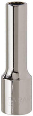 Paramount - 1/2" Drive, Deep Hand Socket - 12 Points, 3-3/32" OAL, Steel, Chrome Finish - Makers Industrial Supply