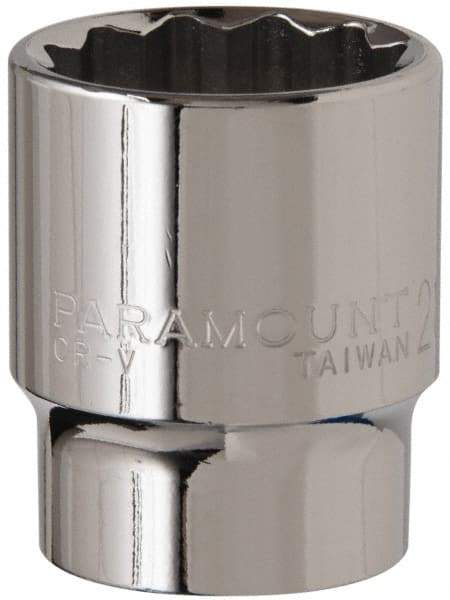 Paramount - 1/2" Drive, Standard Hand Socket - 12 Points, 1-1/2" OAL, Steel, Chrome Finish - Makers Industrial Supply