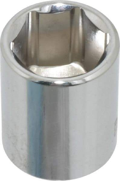 Paramount - 9/16", 1/4" Drive, Standard Hand Socket - 6 Points, 15/16" OAL, Steel, Chrome Finish - Makers Industrial Supply