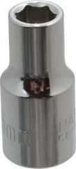 Paramount - 1/4" Drive, Standard Hand Socket - 6 Points, 15/16" OAL, Steel, Chrome Finish - Makers Industrial Supply