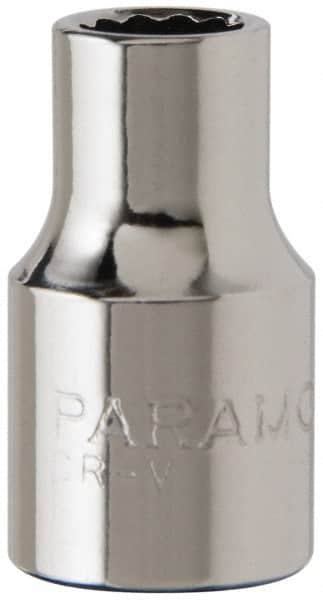 Paramount - 5/16", 3/8" Drive, Standard Hand Socket - 12 Points, 1-3/16" OAL, Steel, Chrome Finish - Makers Industrial Supply