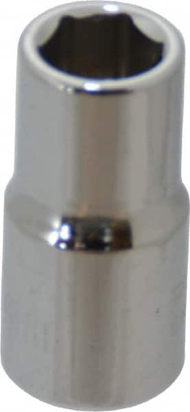 Paramount - 1/4" Drive, Standard Hand Socket - 6 Points, 15/16" OAL, Steel, Chrome Finish - Makers Industrial Supply