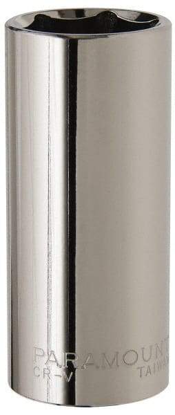 Paramount - 1", 1/2" Drive, Deep Hand Socket - 6 Points, 3-3/32" OAL, Steel, Chrome Finish - Makers Industrial Supply