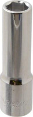 Paramount - 1/2", 1/2" Drive, Deep Hand Socket - 6 Points, 3-3/32" OAL, Steel, Chrome Finish - Makers Industrial Supply