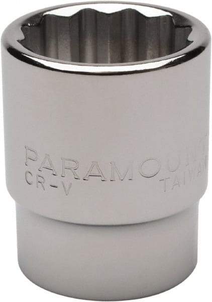 Paramount - 15/16", 1/2" Drive, Standard Hand Socket - 12 Points, 1-1/2" OAL, Steel, Chrome Finish - Makers Industrial Supply