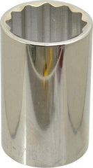 Paramount - 1-7/16", 1/2" Drive, Deep Hand Socket - 12 Points, 3-1/2" OAL, Steel, Chrome Finish - Makers Industrial Supply