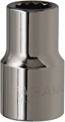 Paramount - 7/16", 1/2" Drive, Standard Hand Socket - 12 Points, 1-1/2" OAL, Steel, Chrome Finish - Makers Industrial Supply