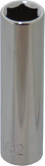 Paramount - 11/32", 1/4" Drive, Deep Hand Socket - 6 Points, 1-15/16" OAL, Steel, Chrome Finish - Makers Industrial Supply