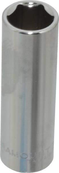 Paramount - 7/16", 1/4" Drive, Deep Hand Socket - 6 Points, 1-15/16" OAL, Steel, Chrome Finish - Makers Industrial Supply