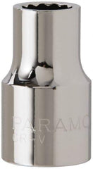 Paramount - 1/2" Drive, Standard Hand Socket - 12 Points, 1-1/2" OAL, Steel, Chrome Finish - Makers Industrial Supply