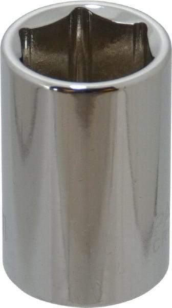 Paramount - 1/2" Drive, Standard Hand Socket - 6 Points, 1-1/2" OAL, Steel, Chrome Finish - Makers Industrial Supply