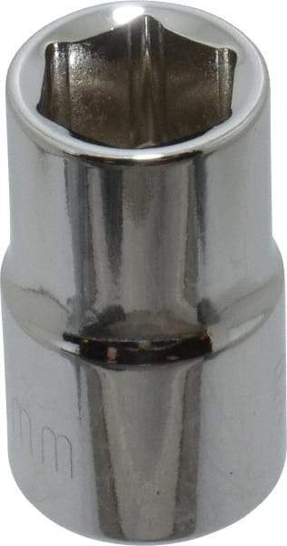 Paramount - 1/2" Drive, Standard Hand Socket - 6 Points, 1-1/2" OAL, Steel, Chrome Finish - Makers Industrial Supply