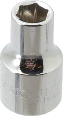 Paramount - 1/2" Drive, Standard Hand Socket - 6 Points, 1-1/2" OAL, Steel, Chrome Finish - Makers Industrial Supply