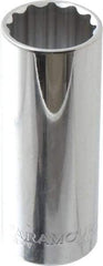 Paramount - 7/8", 1/2" Drive, Deep Hand Socket - 12 Points, 3-3/32" OAL, Steel, Chrome Finish - Makers Industrial Supply