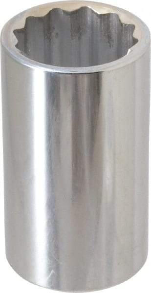 Paramount - 1-1/4", 1/2" Drive, Deep Hand Socket - 12 Points, 3-1/4" OAL, Steel, Chrome Finish - Makers Industrial Supply