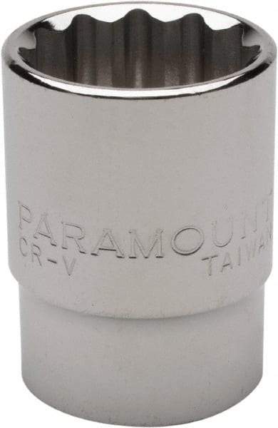 Paramount - 7/8", 1/2" Drive, Standard Hand Socket - 12 Points, 1-1/2" OAL, Steel, Chrome Finish - Makers Industrial Supply