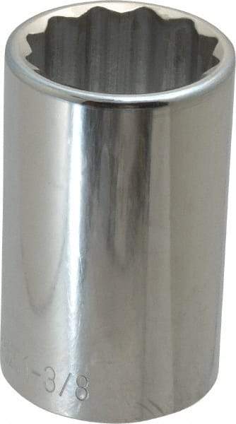 Paramount - 1-3/8", 1/2" Drive, Deep Hand Socket - 12 Points, 3-1/2" OAL, Steel, Chrome Finish - Makers Industrial Supply