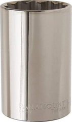 Paramount - 1-1/2", 1/2" Drive, Deep Hand Socket - 12 Points, 3-1/2" OAL, Steel, Chrome Finish - Makers Industrial Supply