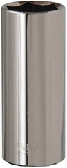 Paramount - 15/16", 1/2" Drive, Deep Hand Socket - 6 Points, 3-3/32" OAL, Steel, Chrome Finish - Makers Industrial Supply