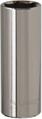 Paramount - 13/16", 1/2" Drive, Deep Hand Socket - 6 Points, 3-3/32" OAL, Steel, Chrome Finish - Makers Industrial Supply